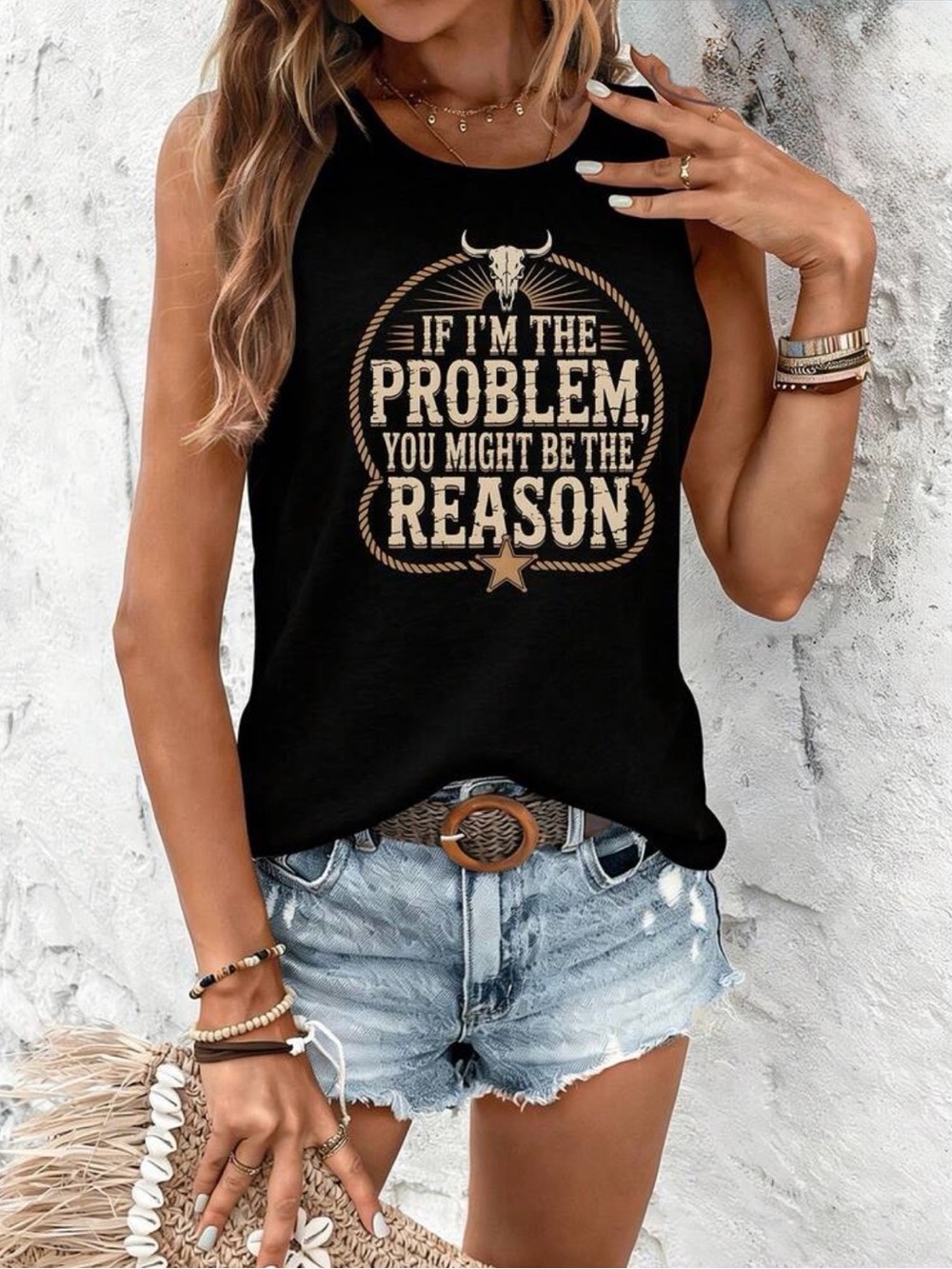 Western Tank Morgan Wallen Black Tank Top - "If I'm The Problem”
